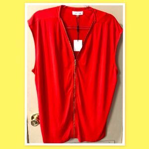 Women’s Calvin Klein Zipper Top ~ Size 2X ~ Red